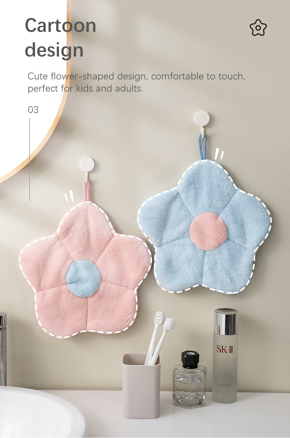 Flower-shaped Hand Towel _4_